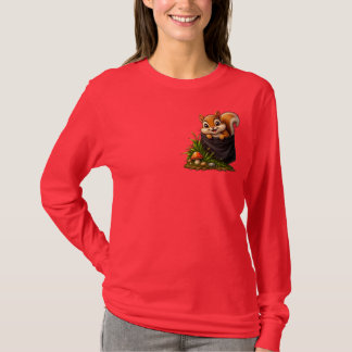 Camiseta Bolsinho Ilusão Esquilo Fofo - Um Pequeno Mundo Ch