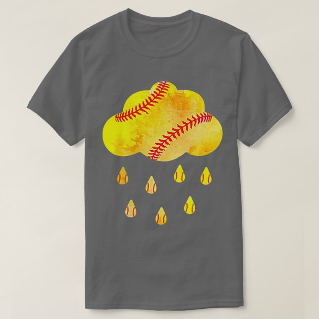 Camiseta Bolso De Chuva De Nuvens De Softball Para Mulheres (Frente do Design)