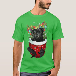 Camiseta Bolso de Neve Pug Cães de Natal