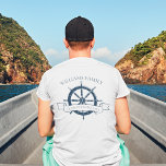 Camiseta Bolso de Roda Náutica de Navio de Cruzeiro da Famí<br><div class="desc">Camisetas de bolso de férias de verão personalizadas para seu cruzeiro de praia no oceano com um volante azul marinho de barco. Esta design náutica é perfeita para camisetas de reunião de família que combinam com a classe para comemorar a viagem especial. Personalize com seu sobrenome e ano na frente...</div>