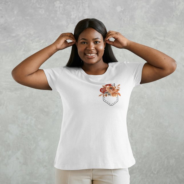 Camiseta Bolso impresso com flores de outono (Criador carregado)