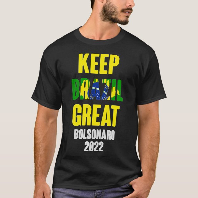 Camiseta Bolsonaro Presidente 2022 Brasil Mantém o Brasil G (Frente)