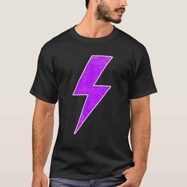 Camiseta Bolt Lightning Purple White Design Team Sports  (Frente)