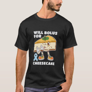Camiseta Bólus para Diabético Tipo 1 2 Diabetes Cheesecake