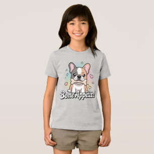 Camiseta Bom Apetite - Bulldogue Francês Kawaii Segurando O