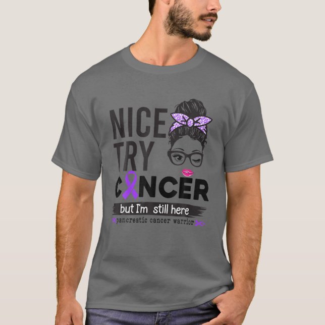 Camiseta Bom Cancer, mas ainda estou aqui, com a Pancreátic (Frente)