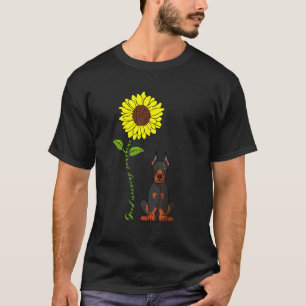 Camiseta Bom Dia Amor Brilho Meu Doberman Pinscher Faço
