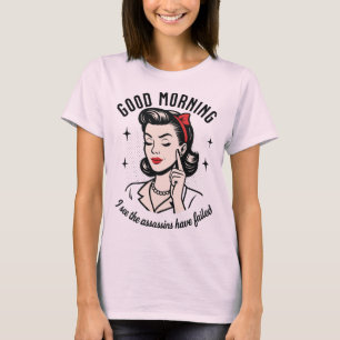 Camiseta Bom Dia Assassinos Falharam no Humor Retroativo