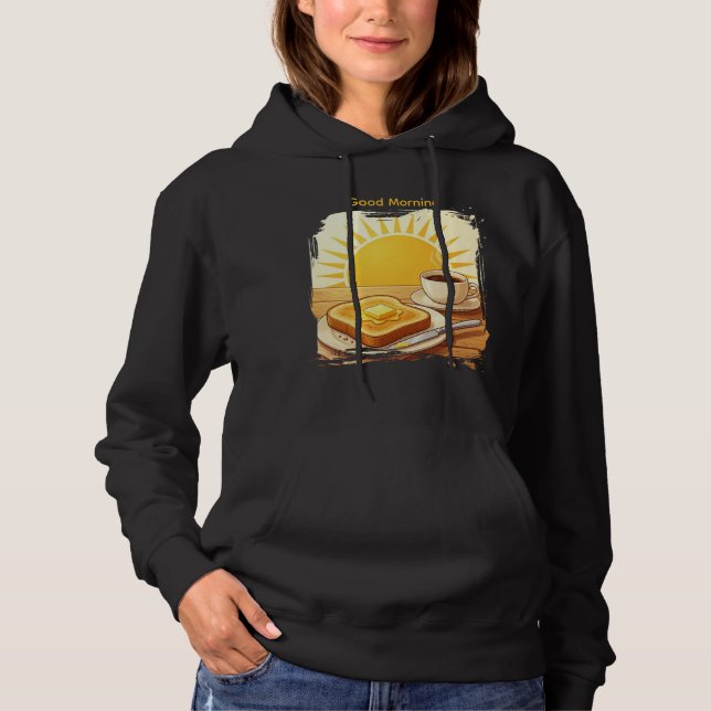 Camiseta Bom Dia Café & Torradas — Gráfico do Nascer do Sol (Frente)