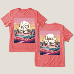 Camiseta Bom dia caligrafia nascer do sol