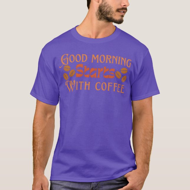 Camiseta Bom dia começa com café vintage (Frente)