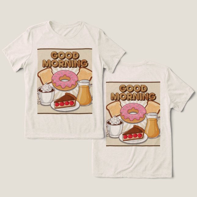 Camiseta Bom Dia do Café da Manhã (Design Frente e Verso)