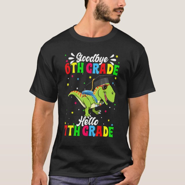 Camiseta Bom Dia do Último Dia da Escola Adeus Sexta Grau A (Frente)