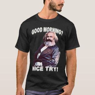 Camiseta BOM DIA Karl Marx Marxismo retrô vintage