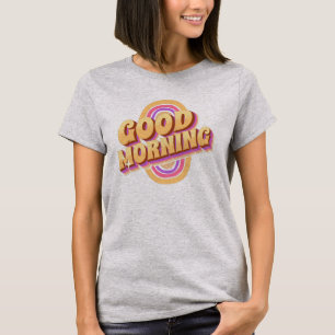 Camiseta Bom dia, letras do arco-íris