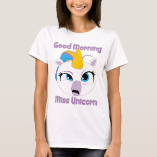 Camiseta Bom dia Miss Unicorn | Unicórnio engraçado cansado