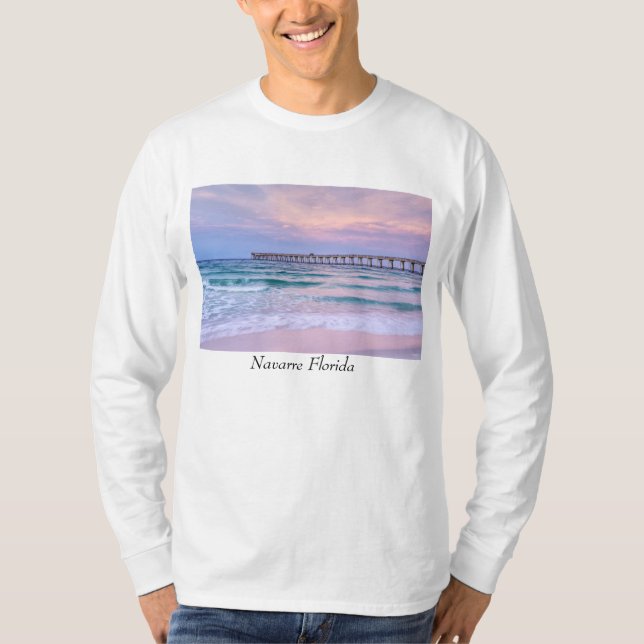 Camiseta Bom dia Navarre Beach Pier Long Sleeve Shirt (Frente)