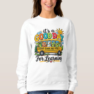 Camiseta Bom Dia Para Aprender Ônibus Animais Luz do Sol