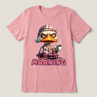 Camiseta Bom Dia Pato Mal-Humorado Com Café E Pijama