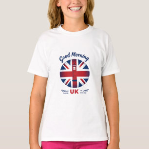 Camiseta Bom dia Reino Unido - Union Jack & London Phone Bo
