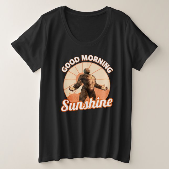 Camiseta Bom Dia Sol Bigfoot Humor (Frente do Design)