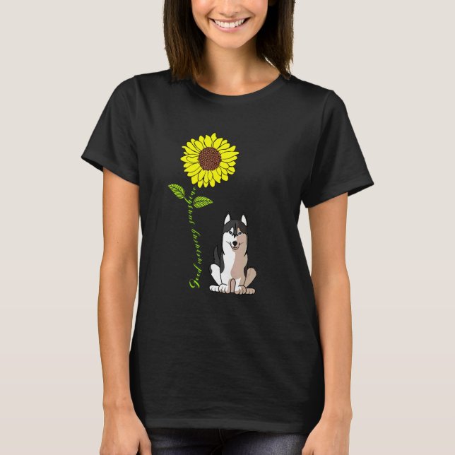Camiseta Bom dia Sunshine Siberian Husky Dog (Frente)