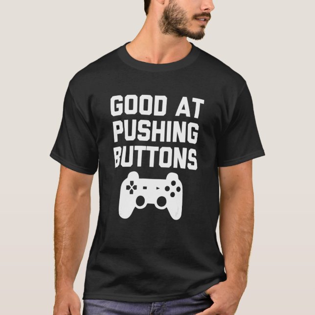 Camiseta Bom Em Jogar Botões Jogo Adolescentes Rapazes Cria (Frente)