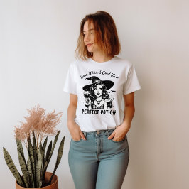 Camiseta Bom Estilo de Pintura do Vidro da Bruxa