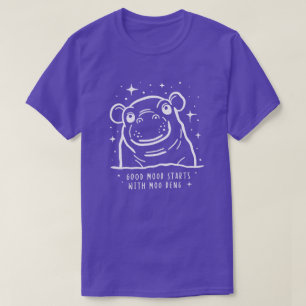 Camiseta Bom humor com Moo Deng Cute Hippo
