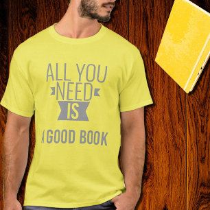 Camiseta Bom livro - citação engraçada - amarelo