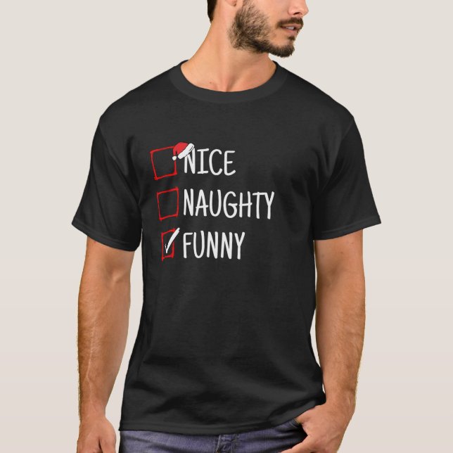 Camiseta Bom Malicioso Divertido Divertido Natal  (Frente)