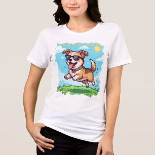 Camiseta Bom Menino Pixel Cachorrinho Design de Jogos Retrô