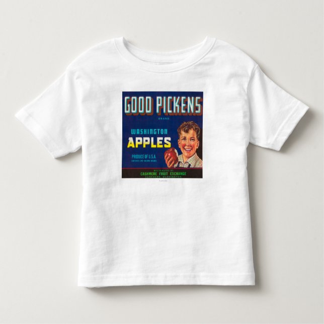 Camiseta Bom Pickens Apple etiqueta - a caxemira, WA (Frente)