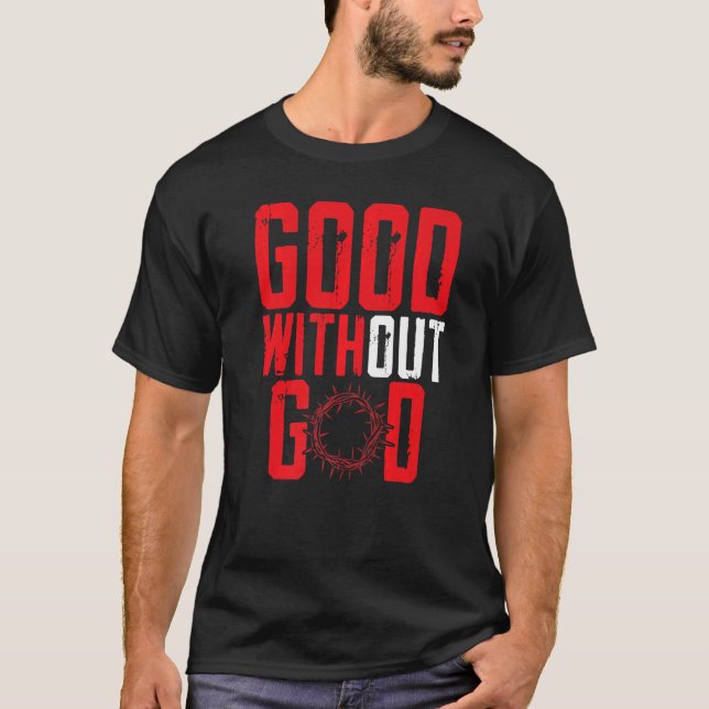 Camiseta Bom sem Deus Anti-Religião Barcos Agnósticos (Frente)