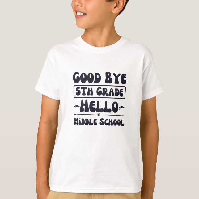 Camiseta Bom Tchau, 5, Alô, Escola Média (Frente)