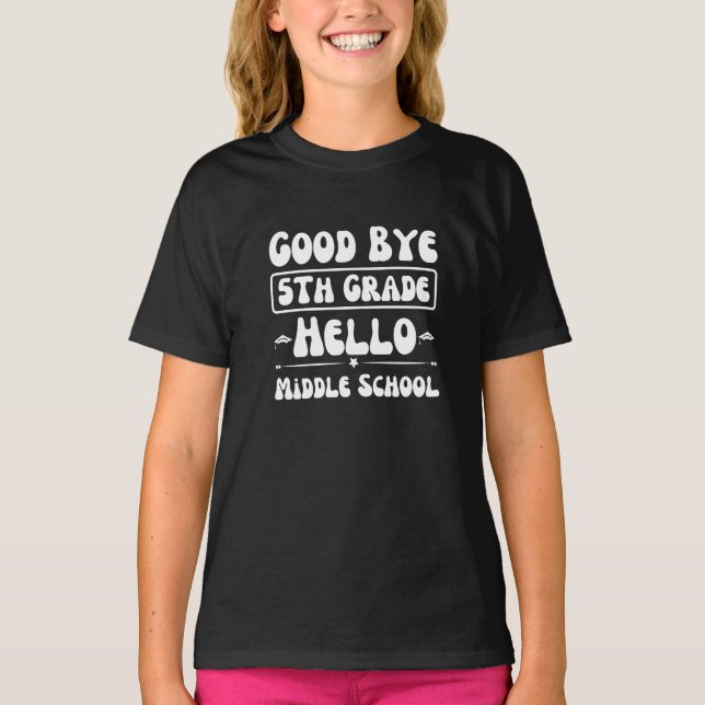 Camiseta Bom Tchau, 5, Alô, Escola Média (Frente)