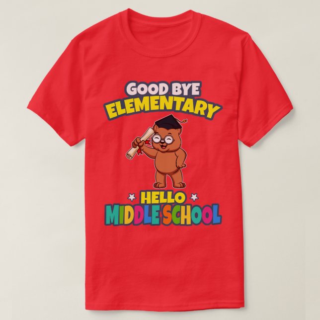 Camiseta Bom Tchau Alô Elementar Formatação do Ensino Médio (Frente do Design)