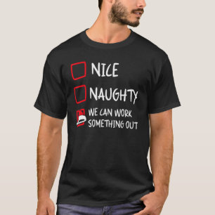 Camiseta Bom Travesso Lista de Natal do Papai Noel Humor
