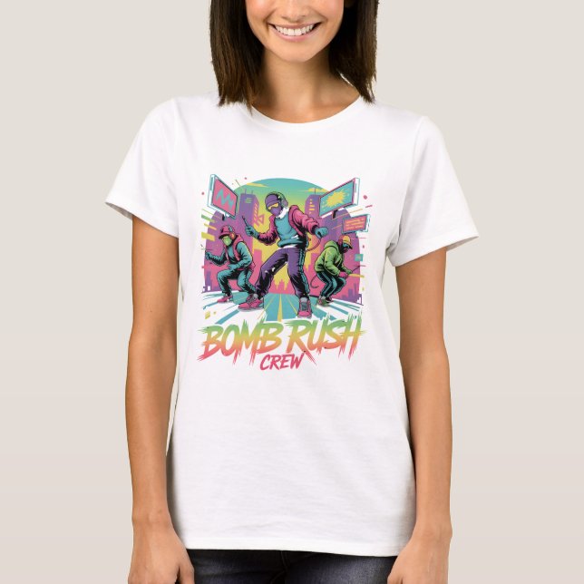 Camiseta Bomb Rush Cyberfunk – Rebelião de Rua Neon (Frente)
