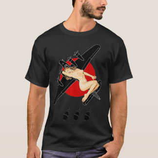 Camiseta Bomba Arte Nose da WWII Pinup Retro B17 Vintage Pr