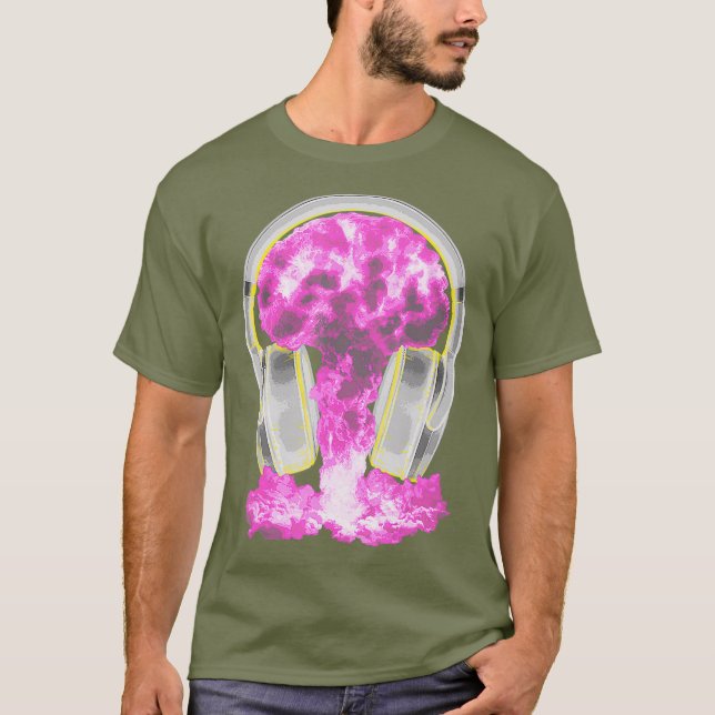 Camiseta Bomba Atômica de Fones de ouvido DJ - EDM de Jocke (Frente)