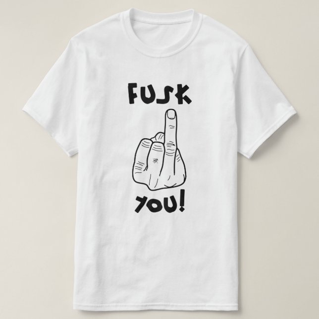 Camiseta Bomba falsa e piada falsa de dedos médios (Frente do Design)