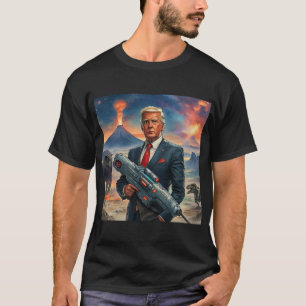 Camiseta Bomba no Planeta Alienígena Dinossauros Laser Gun 