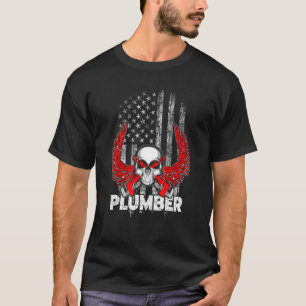 Camiseta Bomba Patriótica EUA Bandeira Americana Pipefitter
