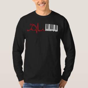 Camiseta Bomba Piano Voa Para Sucesso Jogar Música I Heartb