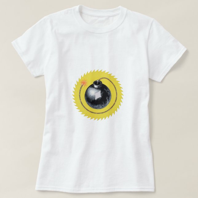 Camiseta Bomba-relógio Prestes a Explodir (Frente do Design)