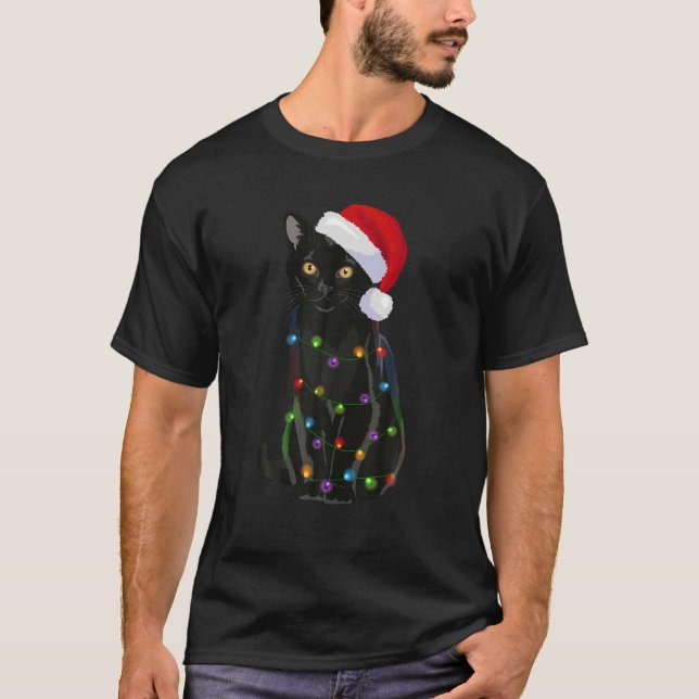 Camiseta Bombaim Cat Noite Natal Luzes de Natal Xmas Papais (Frente)