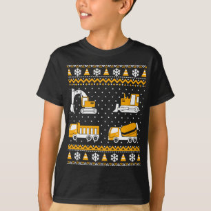 Camiseta Bombardeio de Construção Caminhões Bulldozer Feia