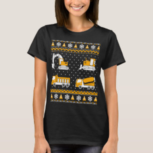 Camiseta Bombardeio de Construção Caminhões Bulldozer Feia 
