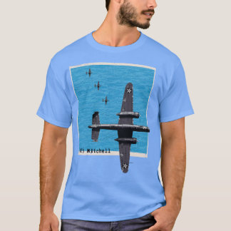 Camiseta Bombardeiro B25 Mitchell WW2 sobre o oceano